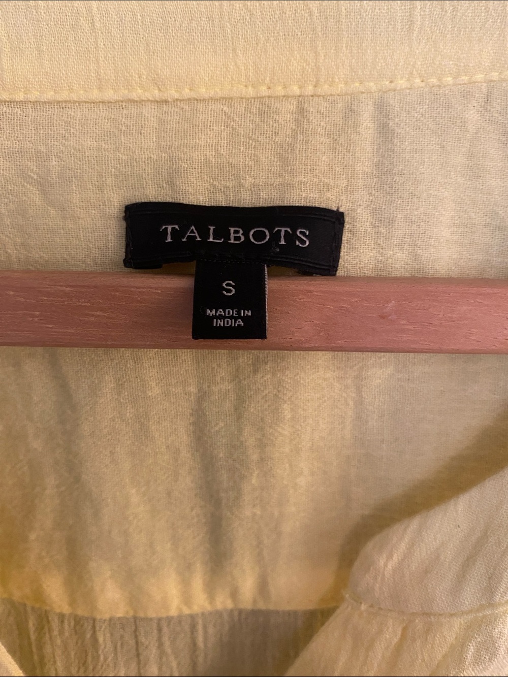 Talbots Bright Yellow Button-Front Cotton tunic with Chest Pockets - Picture 3 of 6